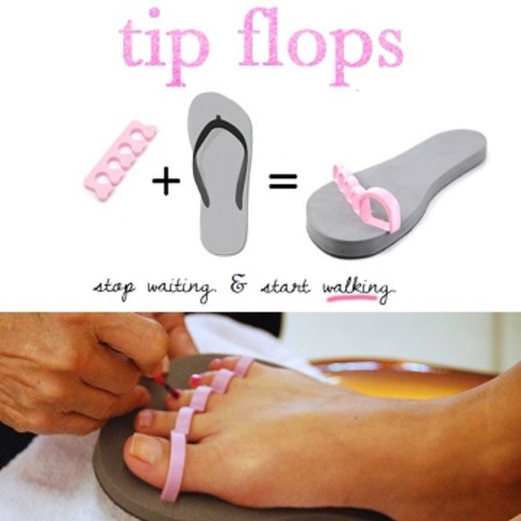 TIP FLOPS Pedi Sandals - Pink & Gray!! - Picture 2 of 3